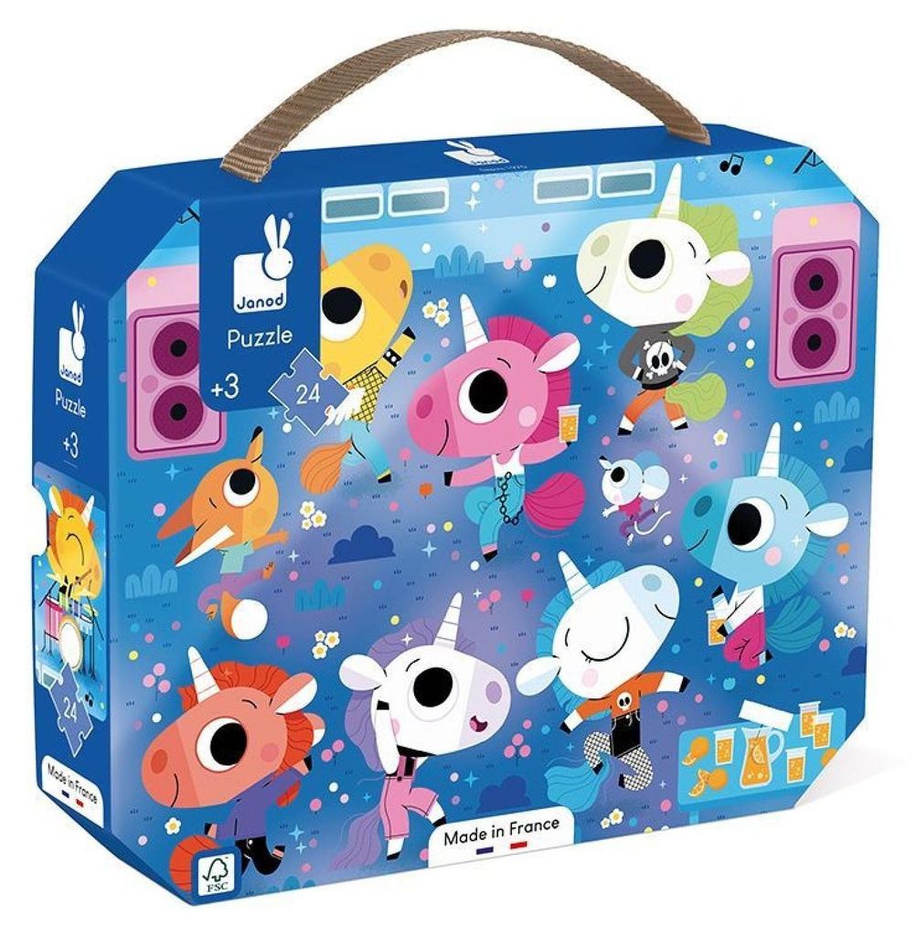 JANOD Puzzle in einem Koffer Einhö rner beim Konzert 24 Teile