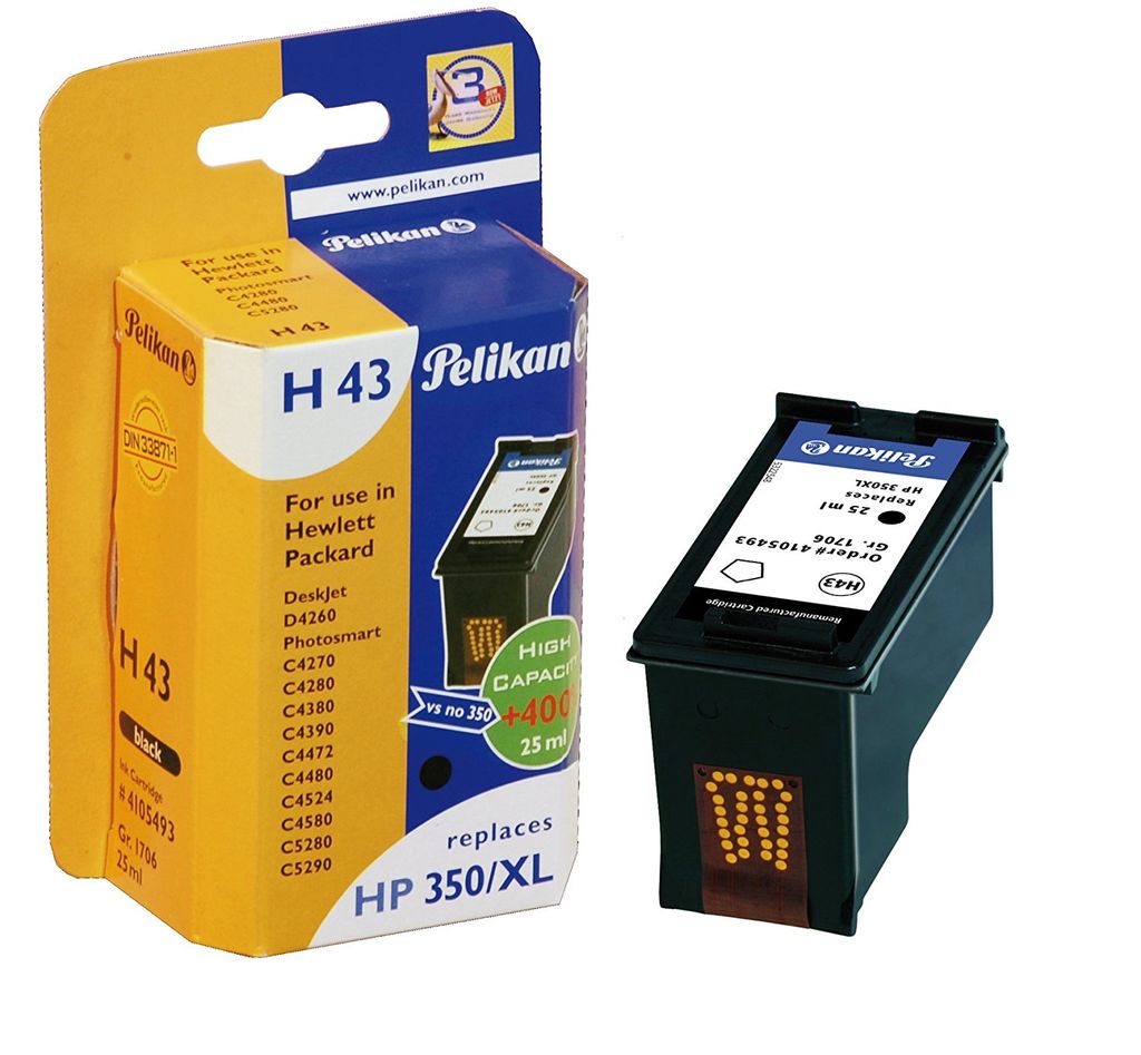 Pelikan H43, Schwarz, Tinte auf Pigmentbasis, 1 Stück(e)