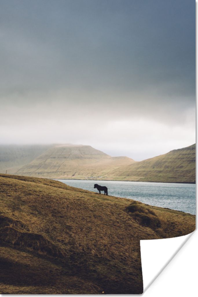 MuchoWow Poster Pferd - Berg - Landschaft 80x120 cm - Papierdruck