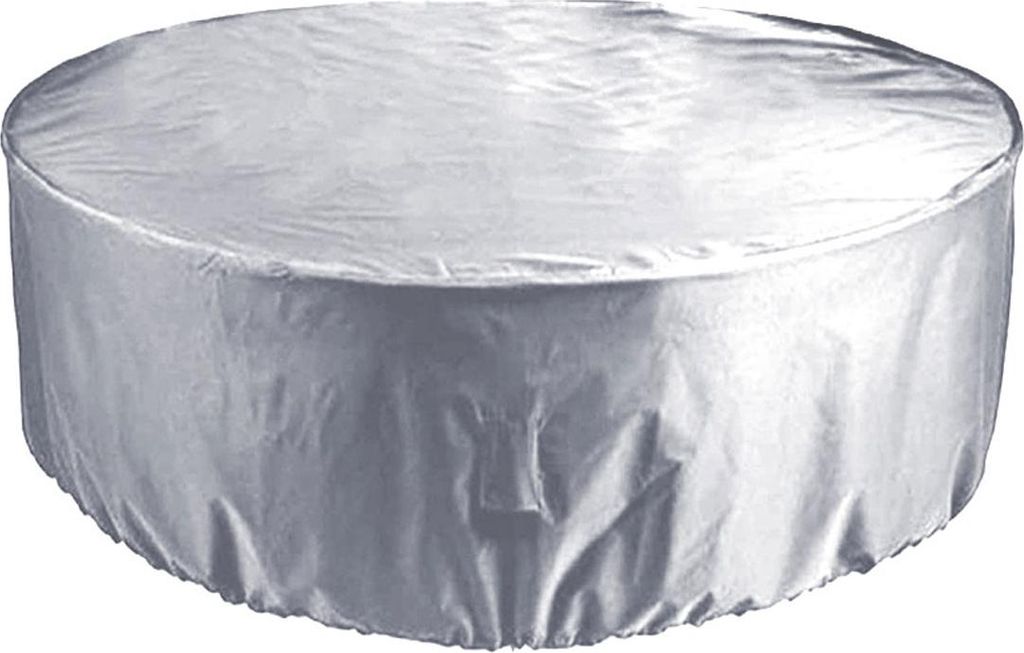 Runde Terrassentischabdeckung, wasserdichte Terrassenmöbelabdeckungen, Abdeckung für Tische und Stühle im Freien, silberfarben, 160 * 90 cm
