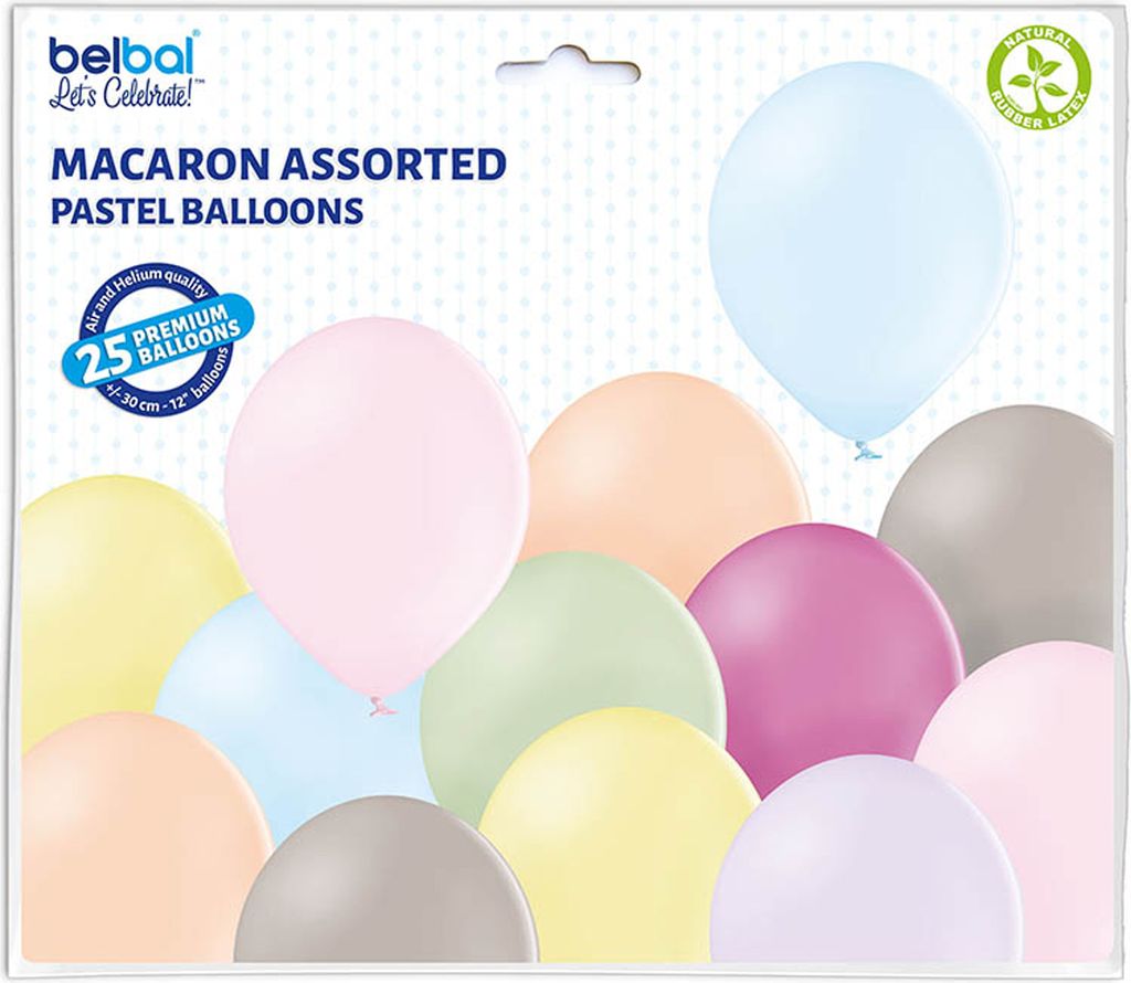 25 Stk. Luftballon Unifarben Ø 30cm | Bunt Macaron #322