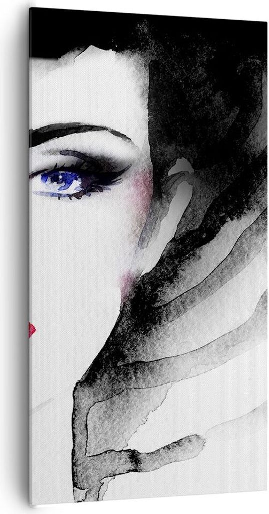 Bild auf Leinwand - Leinwandbild - Frau Gesicht - 65x120cm - Wand Bild - Wanddeko - Wandbilder - Leinwanddruck - Bilder - Kunstdruck - Wanddekorati...