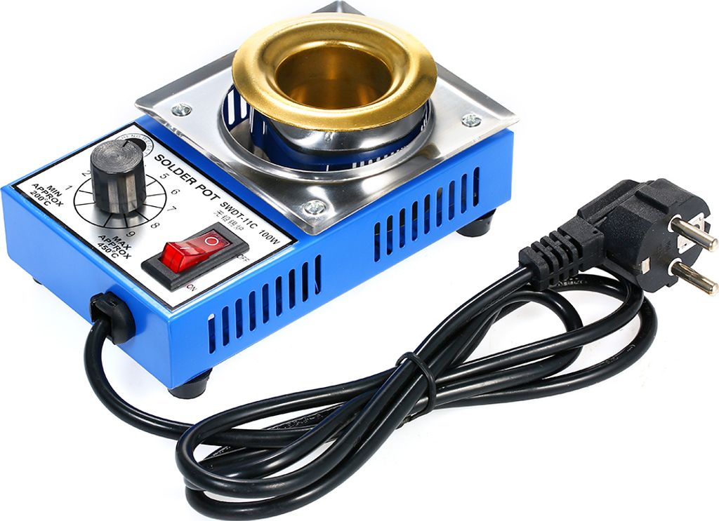 100W 220V 38mm 250g Mini Bleifrei Löttopf Titan Beschichtung Edelstahl Löttopf Kompakte Temperatur Einstellbare Lötbad für Schweißen und Löten