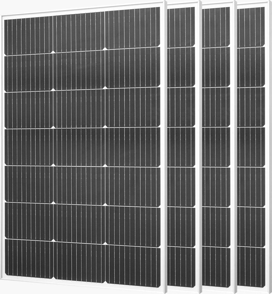 VEVOR Monokristalline Solarmodule 100-W 4er-Pack, PV-Modul mit MC4-Ausgangsleistung & Aluminiumrahmen, Solarpanel IP65 wasserdicht, netzunabhängig...