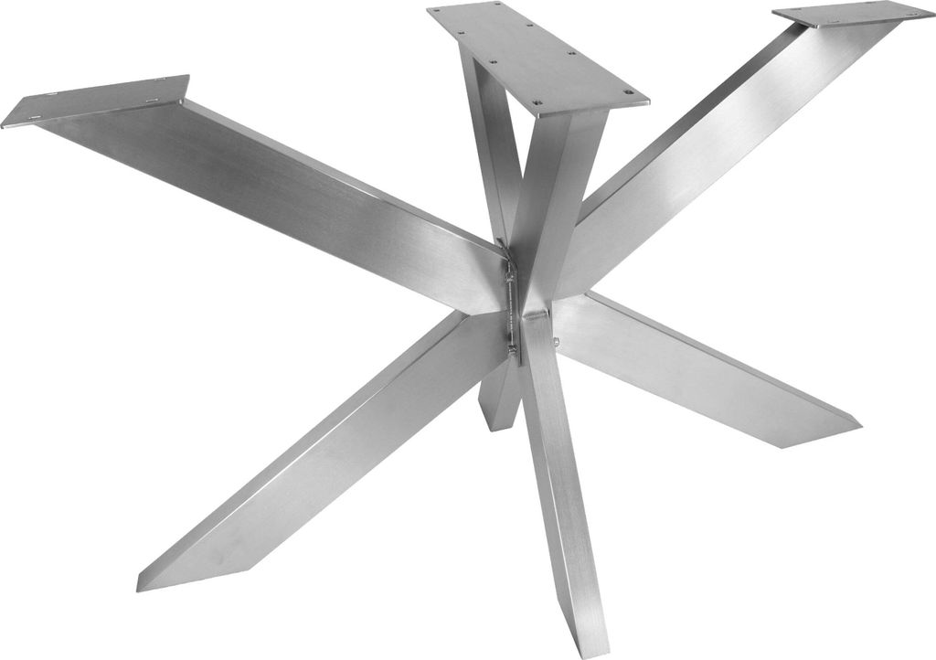 Natural Goods Berlin Tischgestell SPIDER, Tischkufen, Tischbeine, sehr belastbar, Möbelbeine, Metall, Edelstahl, H71 x B68 x L120 cm