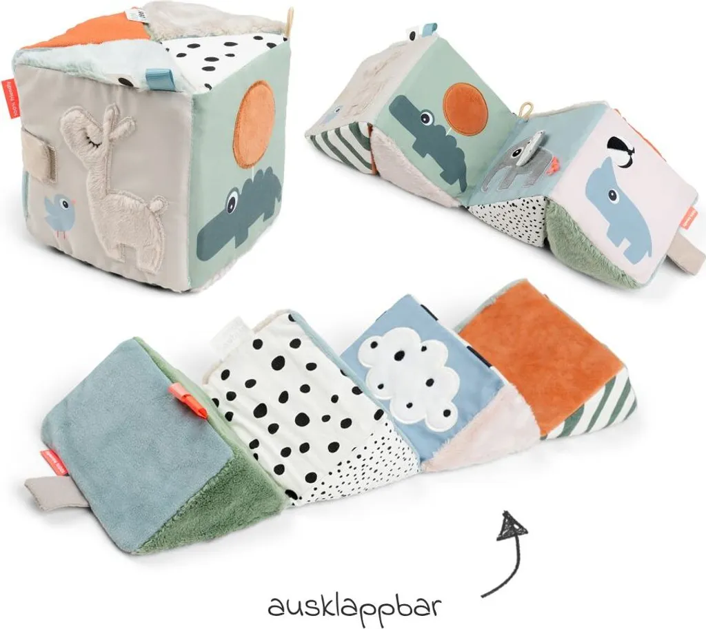 Cube Sensoriel Dépliable Multicolore avec Miroir et Textures Variées - 10