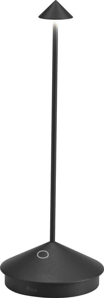 Zafferano Pina Tischlampe - Aufladbare LED Außenlampe - 29 cm - Schwarz