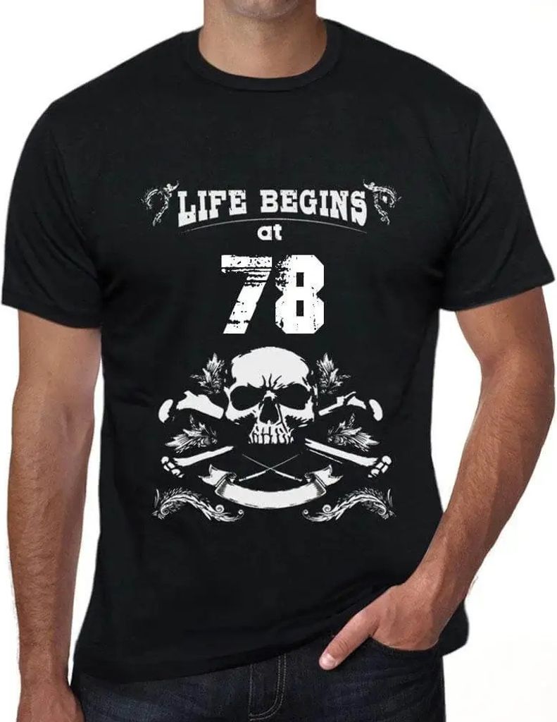 Herren Grafik T-Shirt Das Leben beginnt mit 78 – Life Begins at 78 – Geschenk 78. Geburtstag Jahrestag 78 Jahre Jubiläum 78 Jährige Mann Jahr...