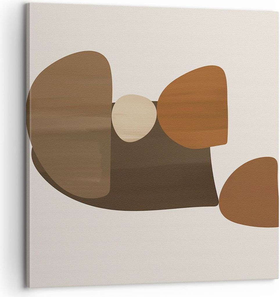 Bild auf Leinwand - Leinwandbild - Einteilig - Abstraktion Braun Minimalismus - 60x60cm - Wand Bild - Wanddeko - Wandbilder - Leinwanddruck - Bilde...