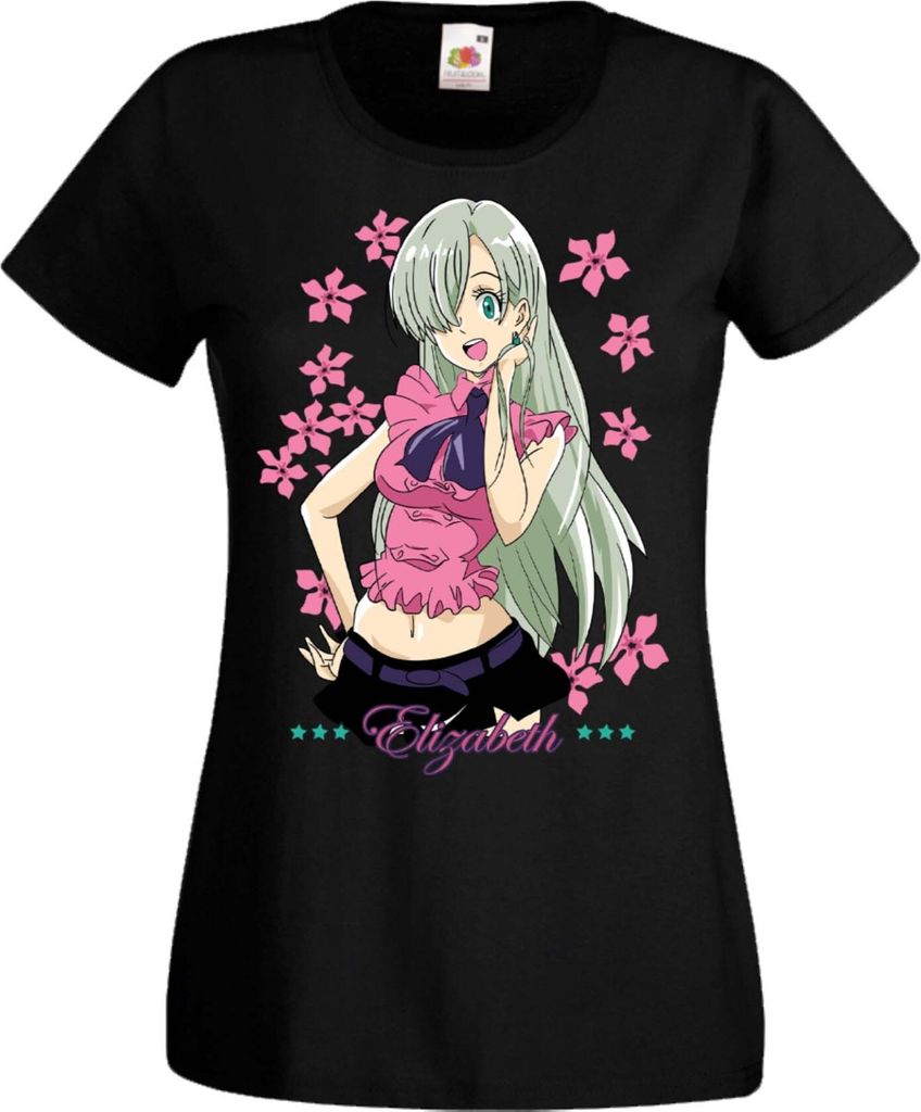 Damen T-Shirt Manga Anime The Seven Anime Deadly Manga Sins Elizabeth Liones Elizabeth Liones, Lady M / Schwarz