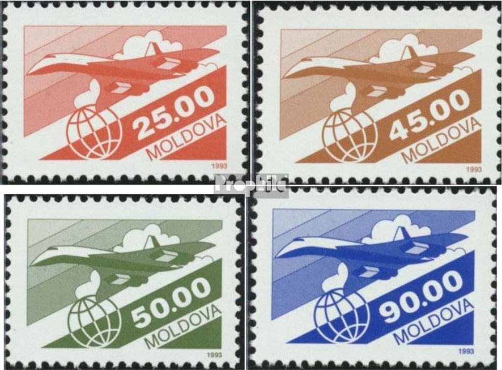 Briefmarken Moldawien 1993 Mi 63-66 (kompl.Ausg.) postfrisch Flugpost
