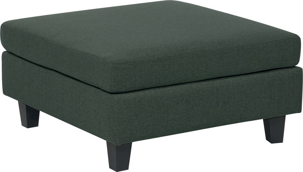 BELIANI Ottomane Dunkelgrün Stoffbezug mit Schwarzen Beinen Modern Quadratisch Wohnzimmer Schlafzimmer Ausstattung Sitzmöbel Fußhocker
