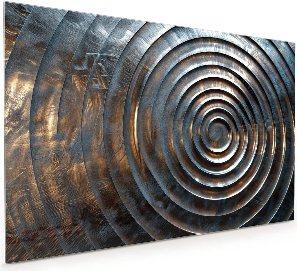 Küchenrückwand Spritzschutz Glas mit Motiv Metallische Spiralen 40 x 40 cm