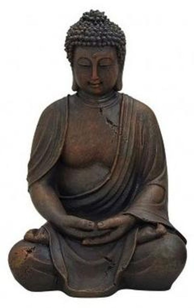 Buddha-Statue - braun - Polystone - 30 cm - Statue fur drinnen/ausen
