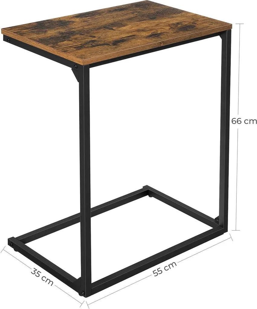 VASAGLE Table d'Appoint Industrielle, Bout de Canapé Stable et Robuste