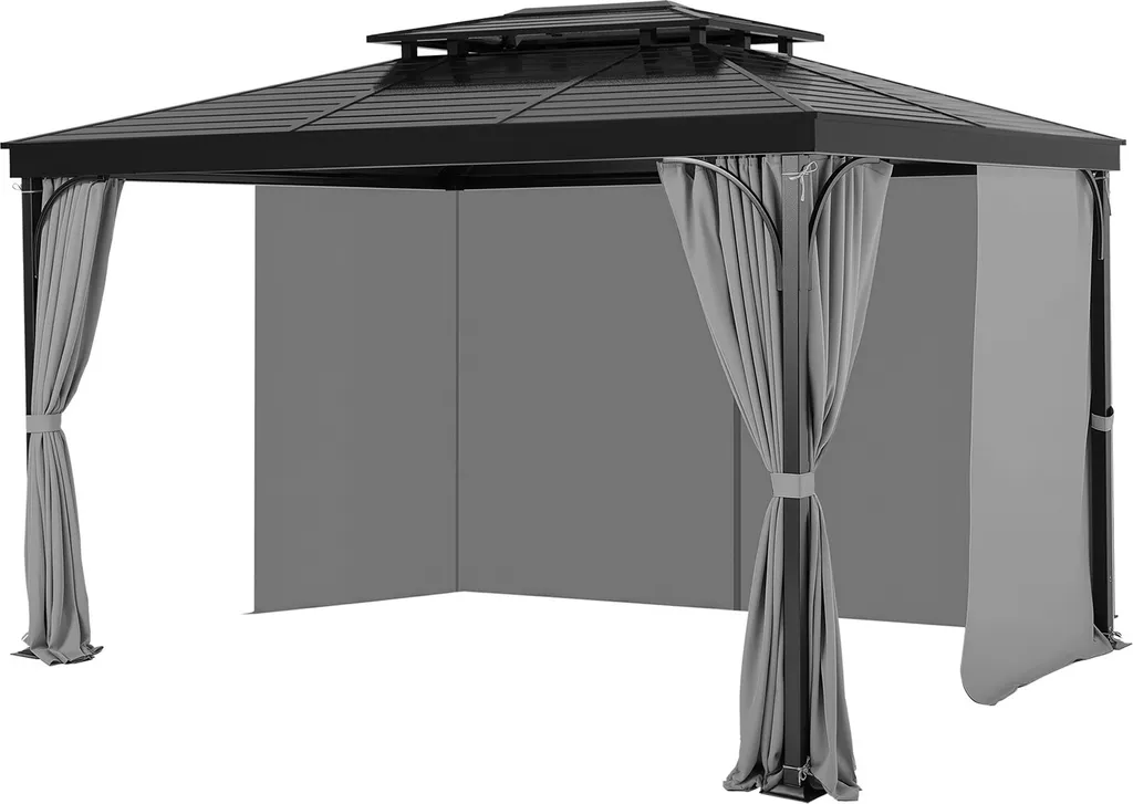 VEVOR Rideau de Terrasse 284x284 cm - Lot de 4 Stores Gris de Rechange