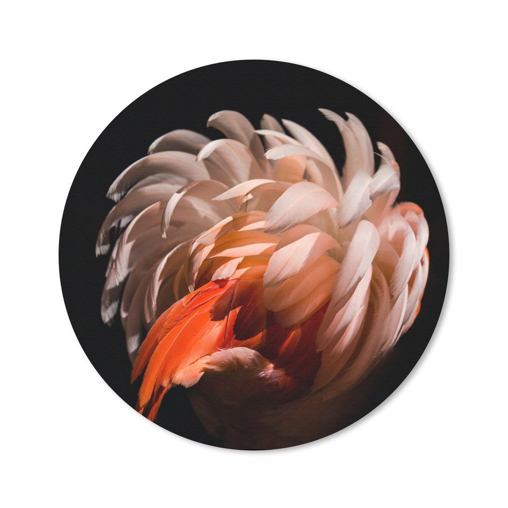 MuchoWow Mauspad Mousepad Flamingo - Federn - Licht - Makro 30x30 cm - Mousepads - Maus Mat - Pad - Mausunterlage