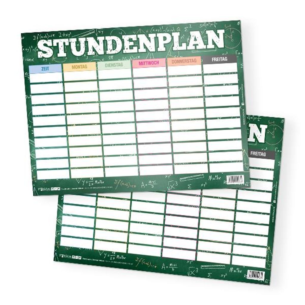 itenga Stundenplan Formeln DIN A4 300 g/m² einseitig abwischbar