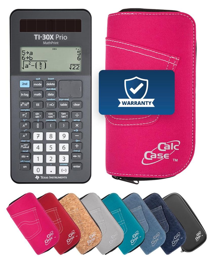 TI-30X Prio MP Taschenrechner mit Schutztasche im Produktbild 