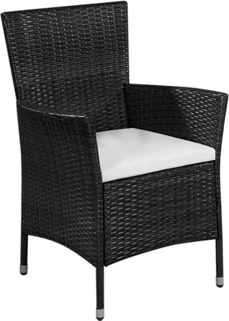 vidaXL Gartenstuhl und Hocker mit Polstern Poly Rattan Produktbild 