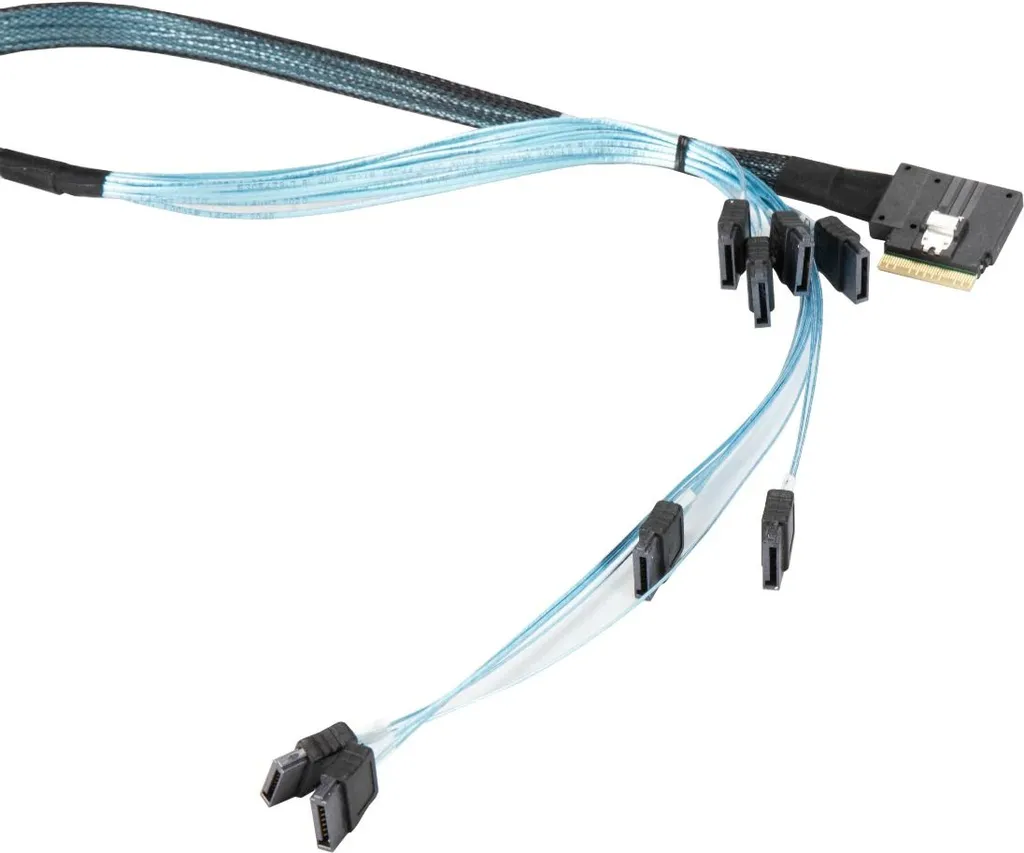 Câble SFF-8654 vers 8x SATA de 70 cm Supermicro Haute Densité de Débit