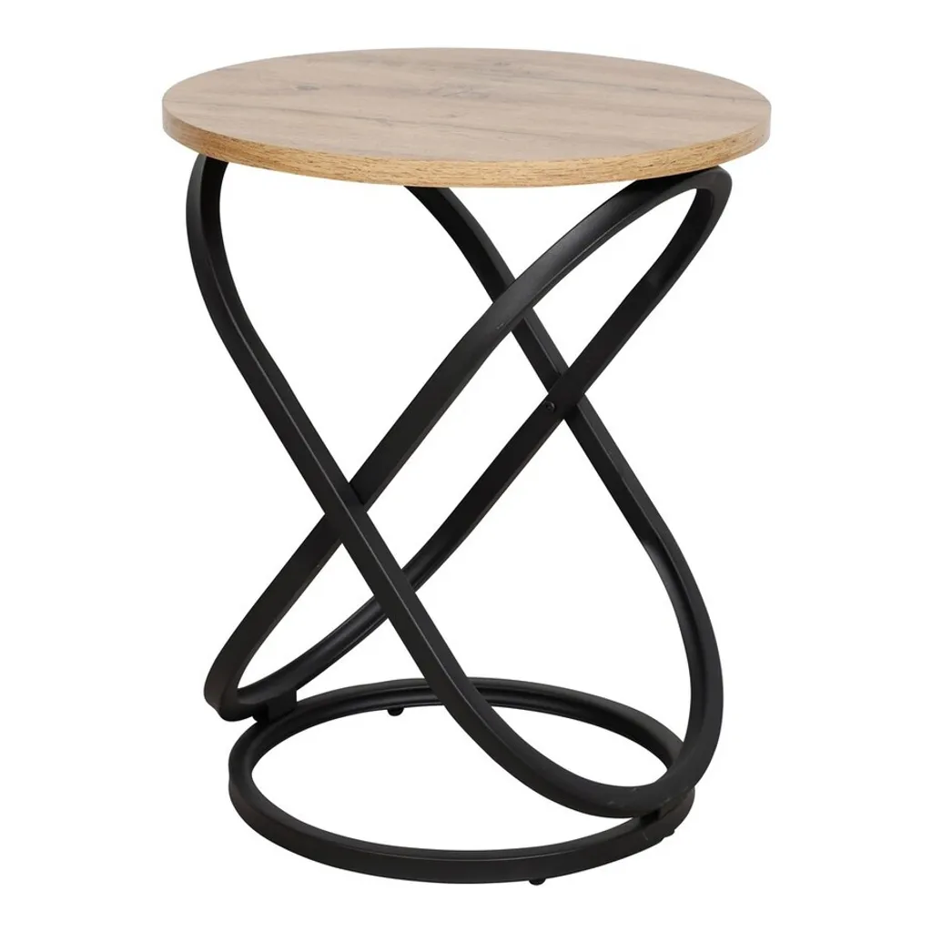 Table d’appoint DIDIER chêne et noir, table de chevet pour petit espace - 2