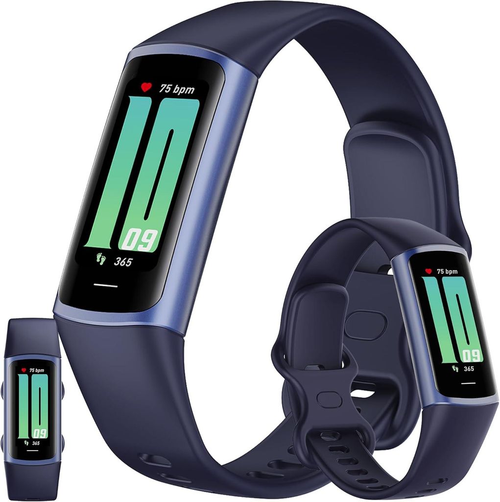 Smartwatch Damen Herren mit 1.1 Zoll AMOLED Display, 5ATM Wasserdicht, 100+ Sportmodi, Fitness Uhr Aktivitätstracker für Android iOS