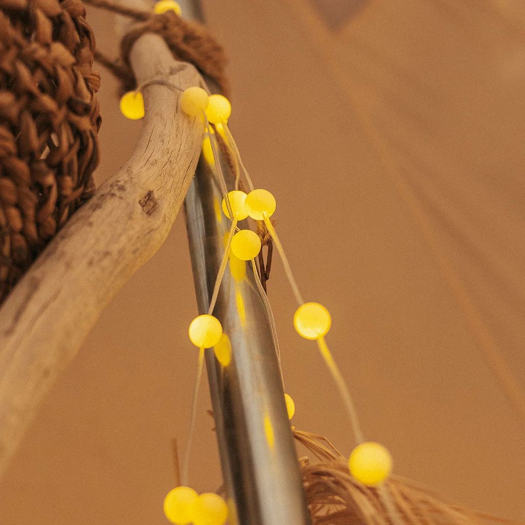 Solar Außenlichterkette Outdoor 100x LED 1800 K warmweiß IP44 1 m lang Perlenlichterkette Garten Balkon
