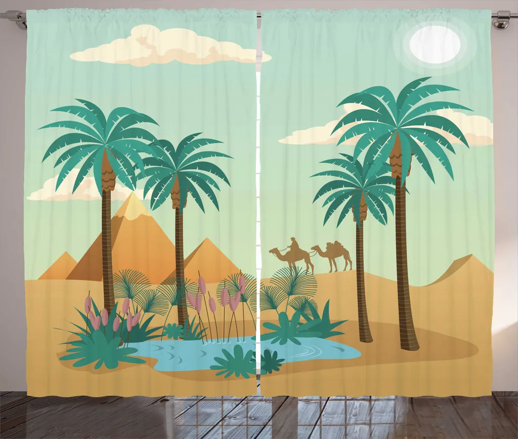 ABAKUHAUS Oasis Rideau Rustique Art Botanique 280 x 225 cm Menthe