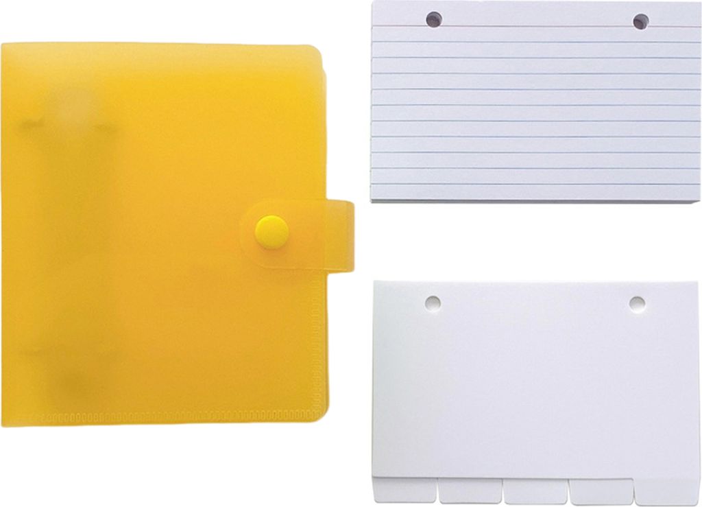 Linierte Karteikarten mit Ringbuchhalter, vorgestanztes Lochdesign, kompakte Größe, tragbar, weit verbreitetes Set linierter Karteikarten