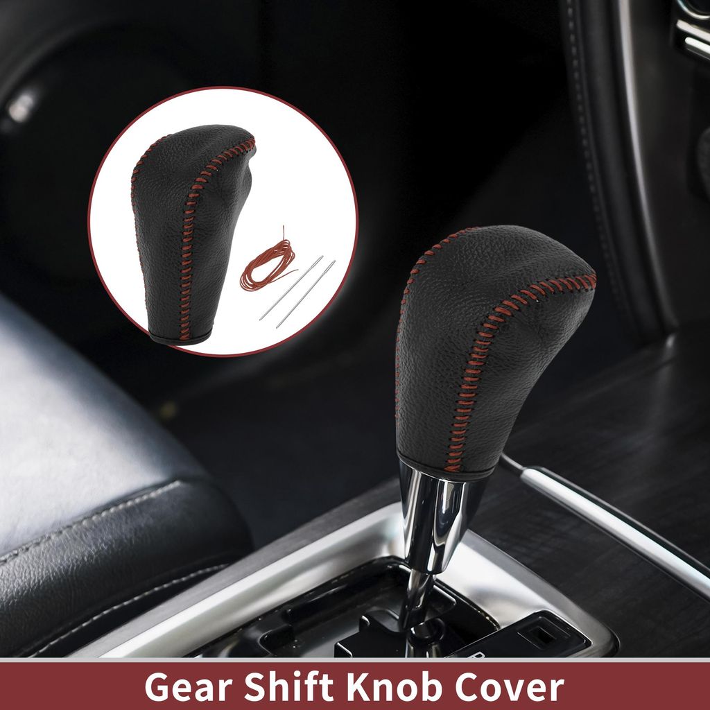 Rutschfest Zahnrad Schaltung Knopf Abdeckung Auto Schalthebel Schaltgriff Schutz für BMW 3 Serie E90 2004-2012 Schwarz Braun Kunstleder