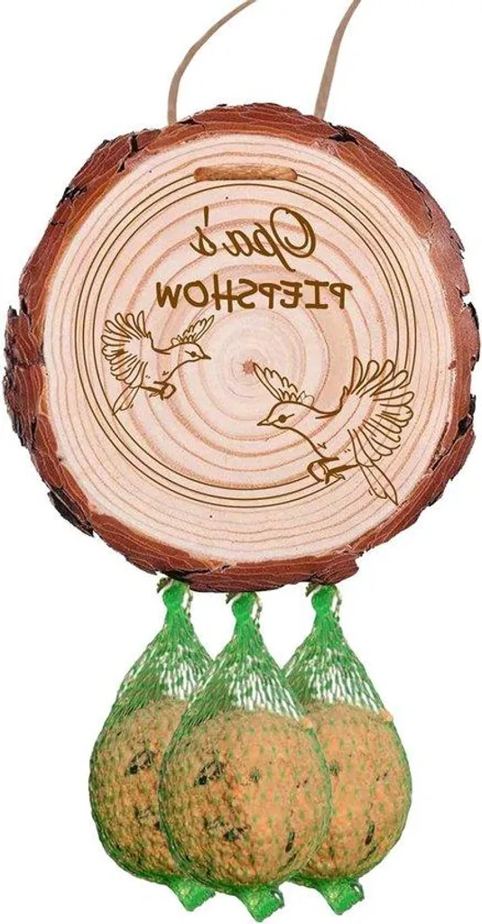 Cabane à oiseaux en bois naturel pour jardin - Modèle Rustique 15cm