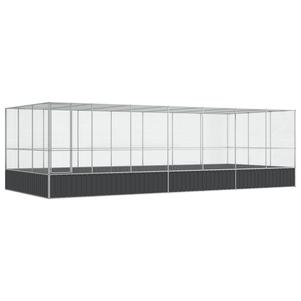 vidaXL Voliere mit Erweiterung Silbern 725x307x212 cm Stahl Produktbild 