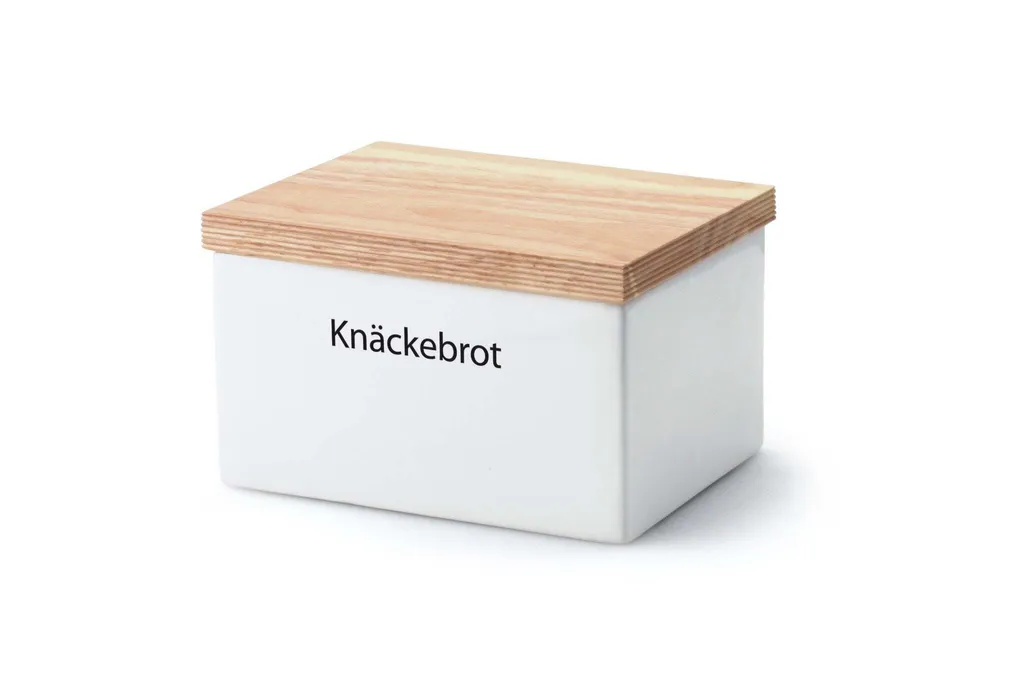 Offerta Continenta 3950 Contenitore Ceramica Bianca Legno 17x13