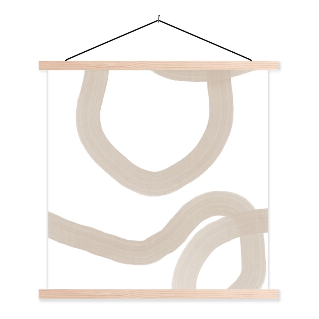 MuchoWow Textilposter Abstrakt - Pastell - Design 60x60 cm mit holzfarbenen Rahmen - Wanddekoration