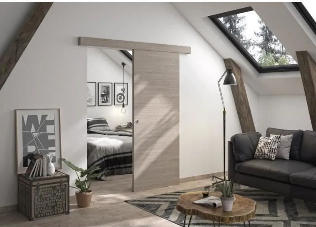 Gagnez de la Place avec la Porte Coulissante Verona 83 cm Chêne Taupe