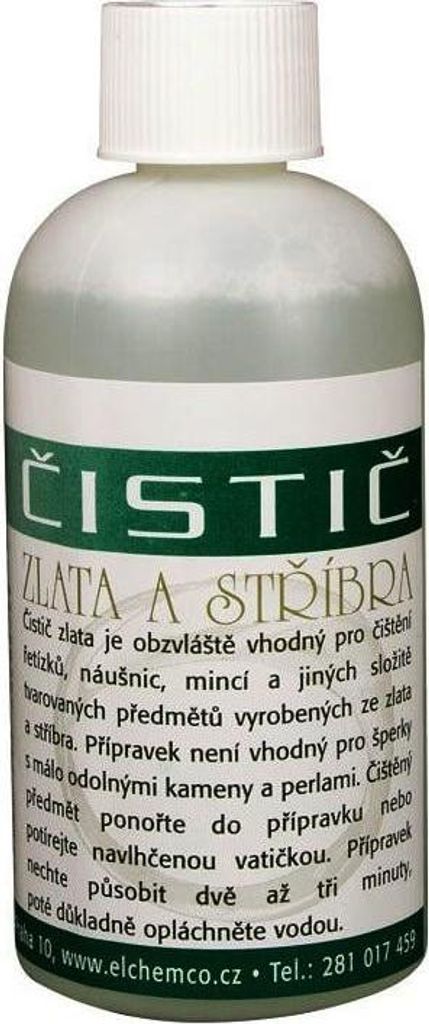 Čistič zlata a stříbra 200 mI. Lze použít i do čističek. Obrázek produktu 