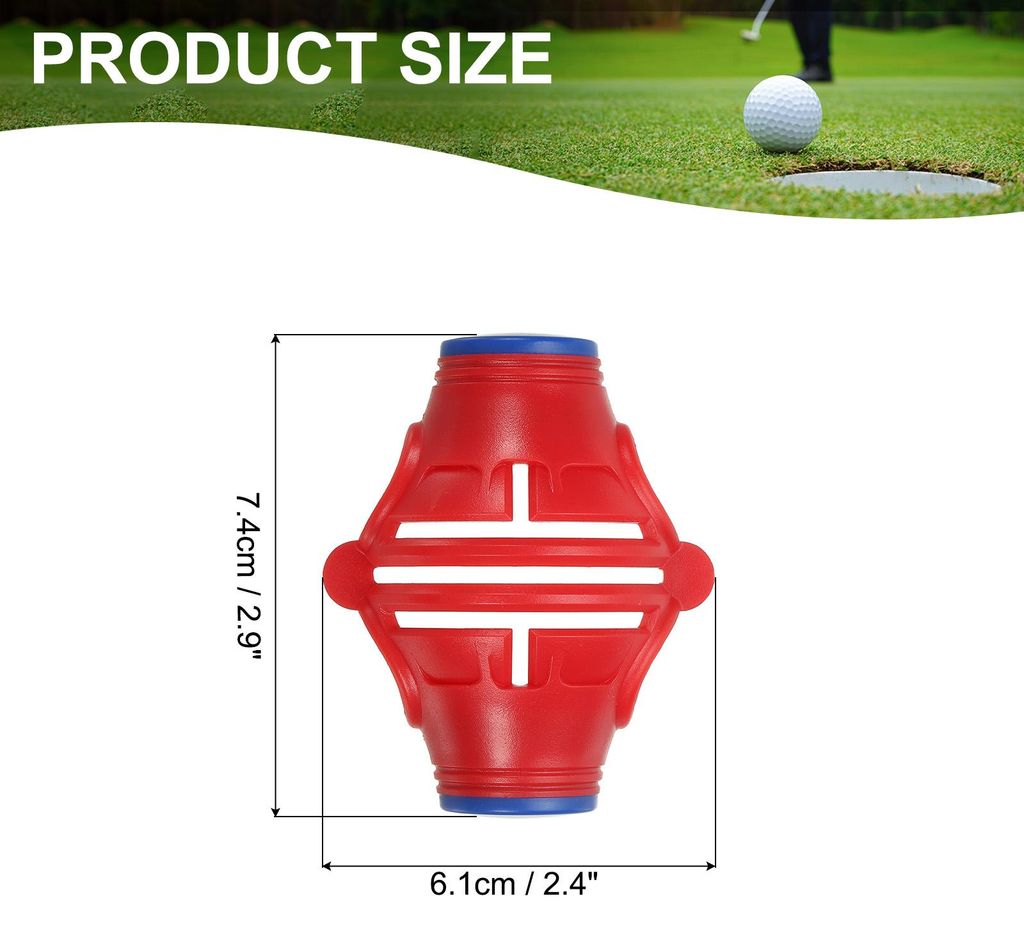 Golf Ball Marker Schablone 360 Grad Triple Track Golfball Ausrichtung Markierungswerkzeug Linienzeichnung Marker fš¹r M?nner Frauen, Rot/Blau