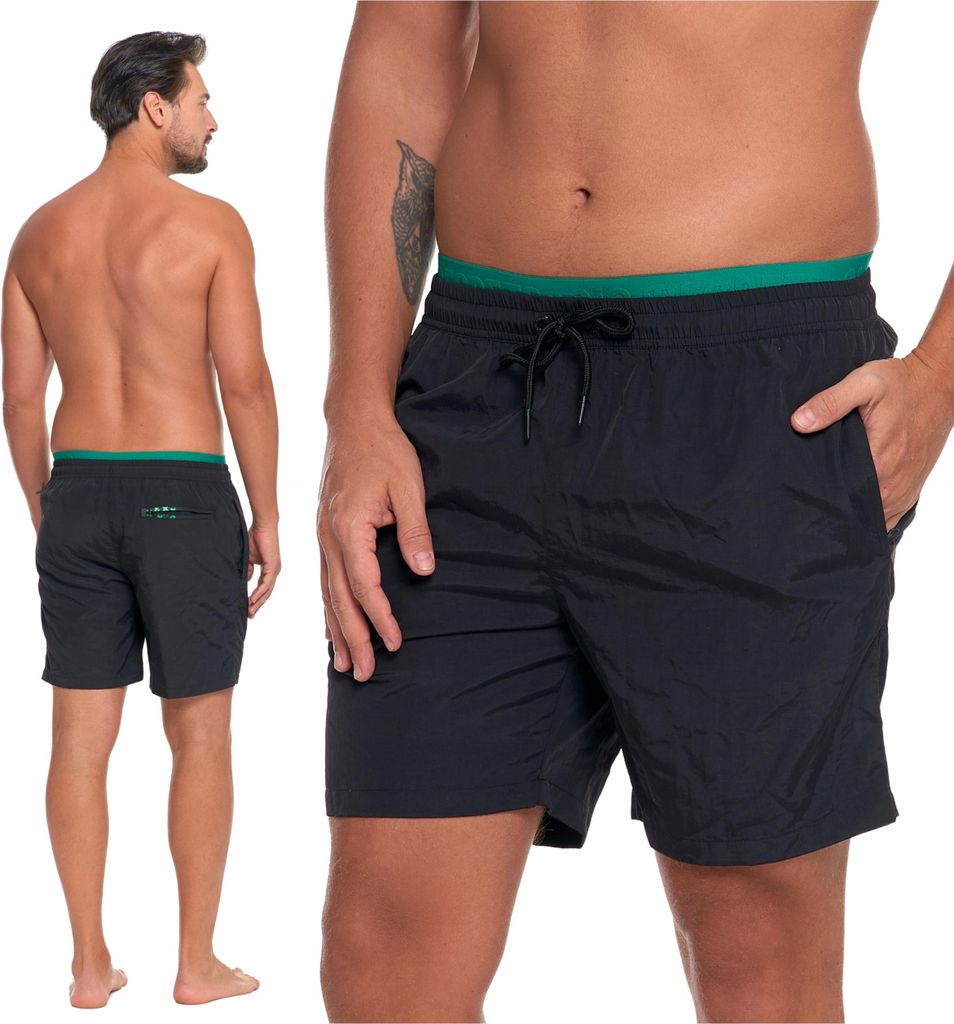 Herren Badehose Shorts Mit Taschen Schwarz Moraj 3Xl