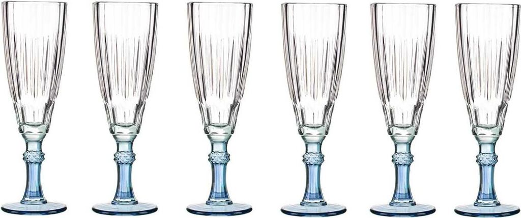 Champagnerglaser Exotic Collection - Set 6x - blau - 170 ml - Champagnerfloten