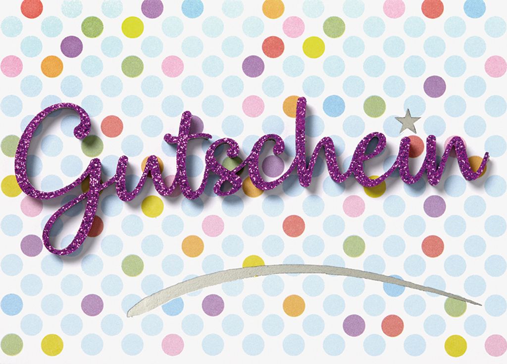 Gutschein  Lettering Surprise  Glückwunschkarte mit Produktbild 