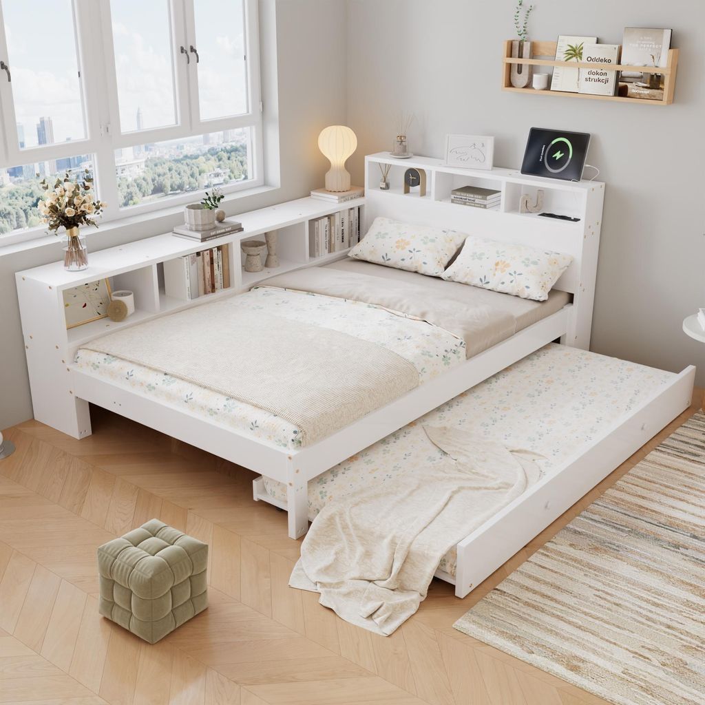 Flieks Kinderbett 120x200cm mit Ausziehbett 90x190cm, Produktbild 