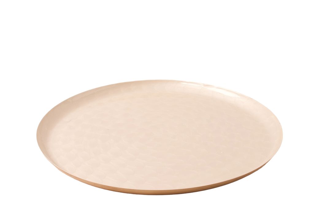 WinQ-Goldfarbene Schale mit weißem Kieselstein-Motiv, D: 50 cm
