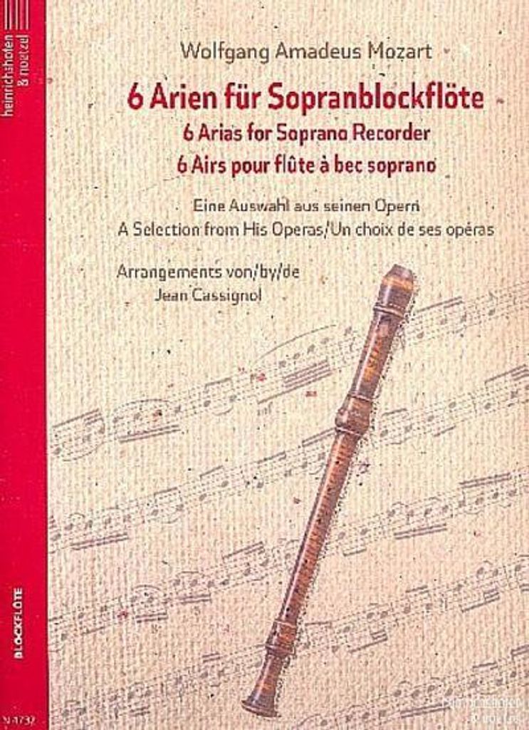 6 Arien für Sopranblockflöte, Spielpartitur