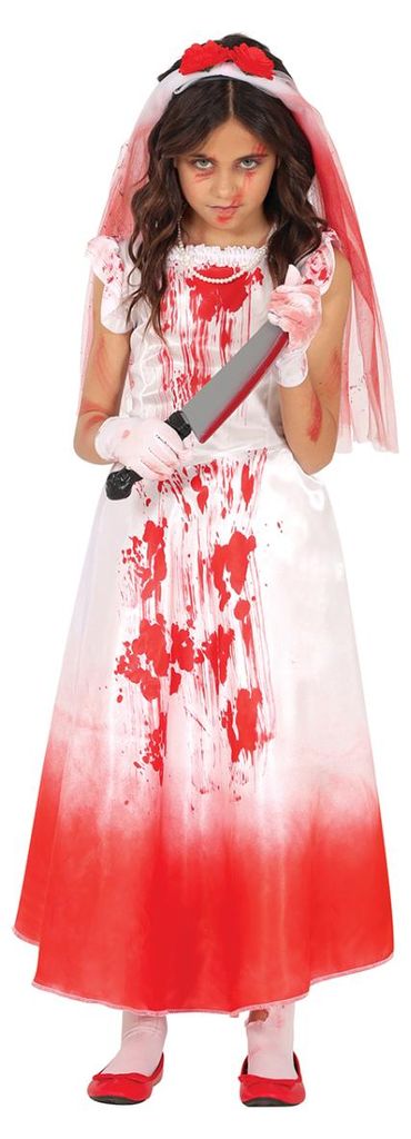 Blutige Braut Kinderkostüm – Geisterbraut Kleid mit Produktbild 