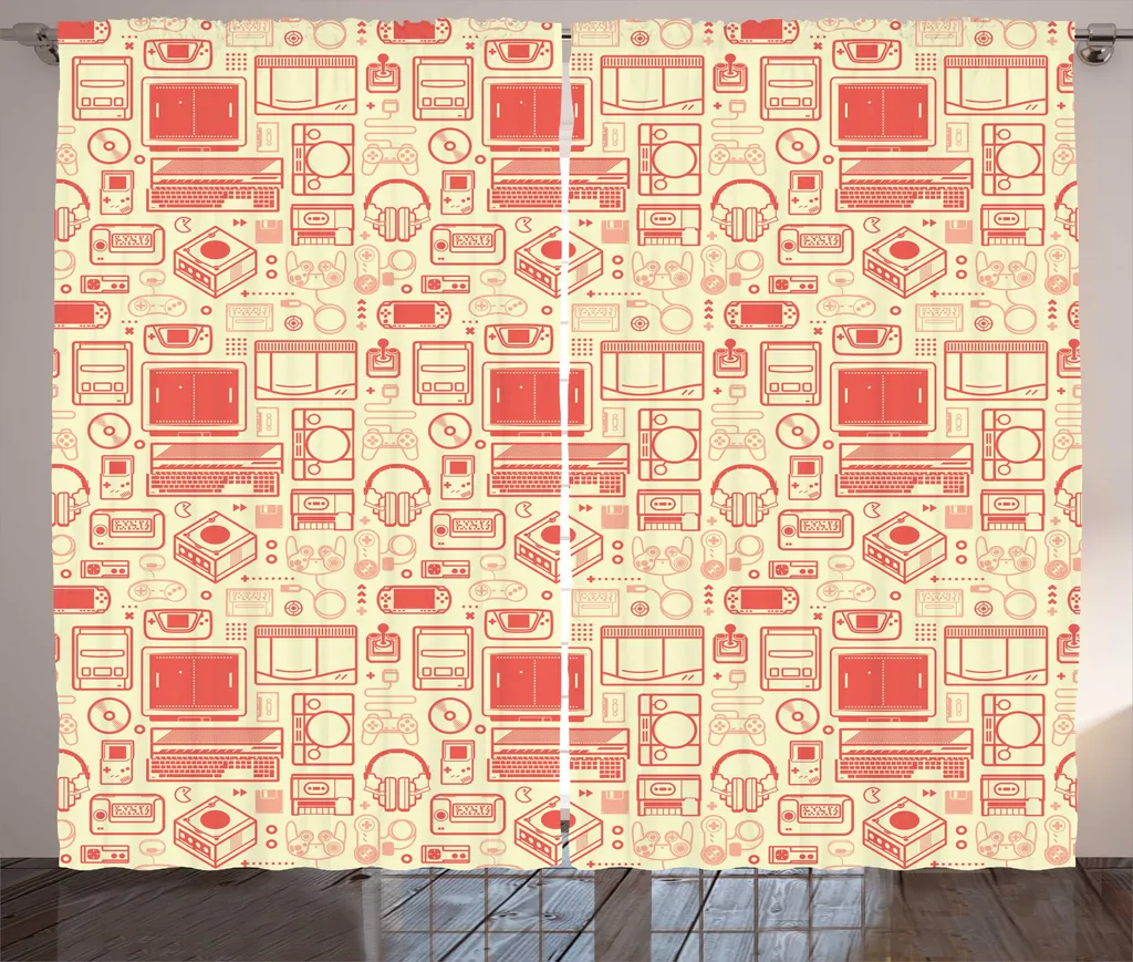ABAKUHAUS Rideau Rustique Ancienne École Retro Gaming 280 x 225 cm