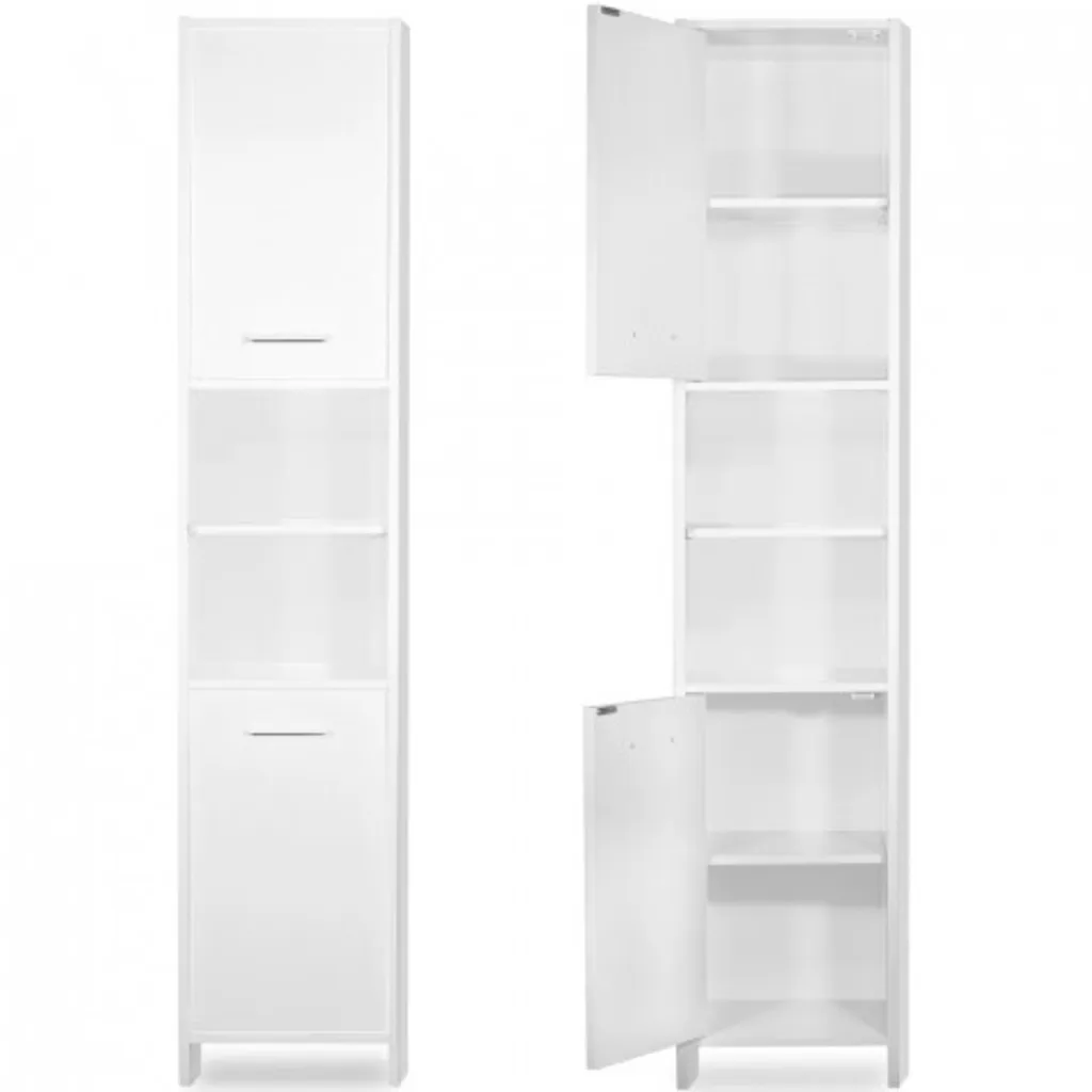 Mobiletto Bagno Alto CASARIA 180x30x30 | Arredo Bagno Salvaspazio Bianco - 17