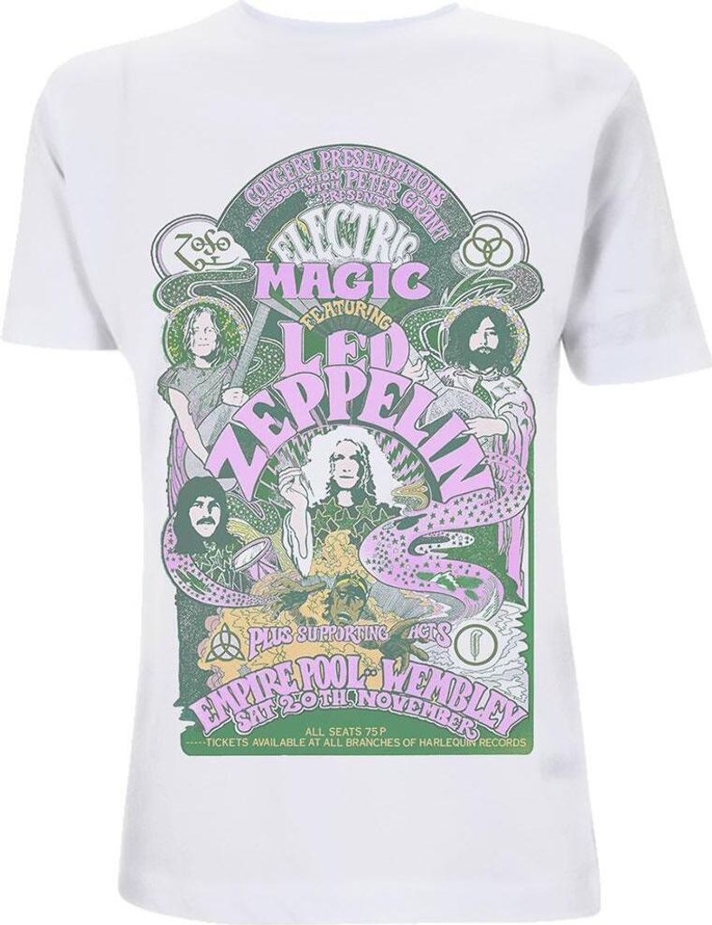 Led Zeppelin - "Electric Magic" T-Shirt für Damen RO1535 (XXL) (Weiß)