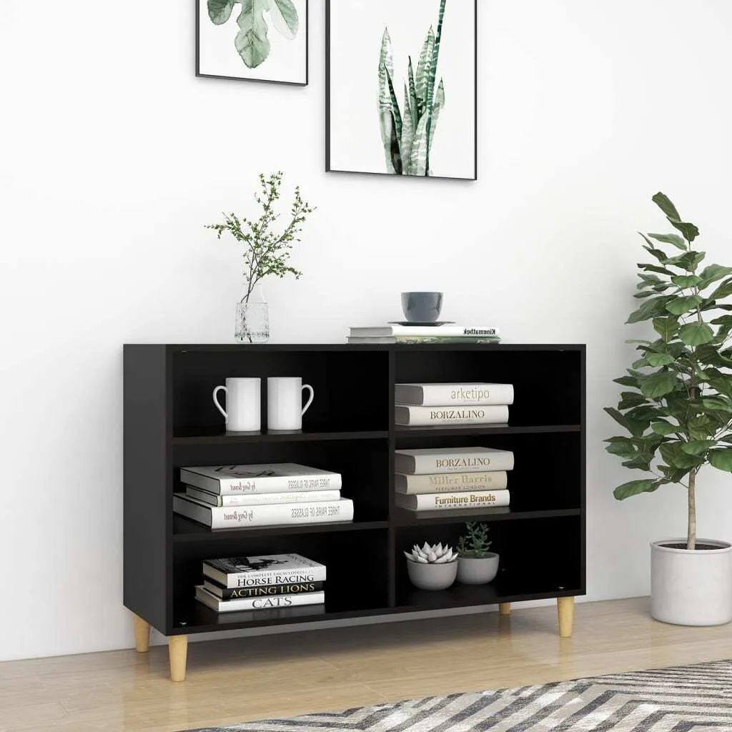 Credenza Nera The Living Store 103,5x35x70 cm | Mobile Soggiorno Chic