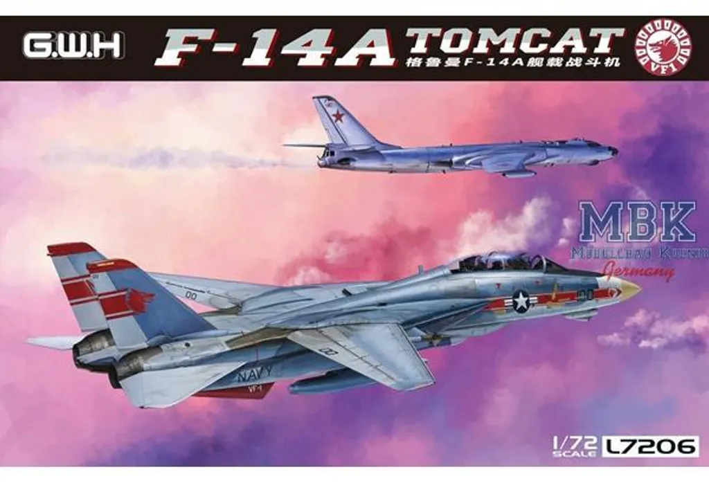 F-14A Tomcat GWH-L7206 Maquette Haute Précision avec Ailes Mobiles 1/72